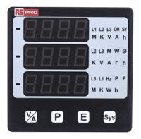 136-5383 RS PRO LED Digital Panel Multi-Function Meter, 92mm x 92mm