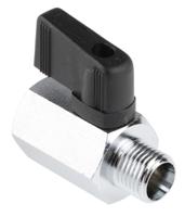 486-334 RS PRO Chrome Plated Brass Hydraulic Ball Valve G 1/4