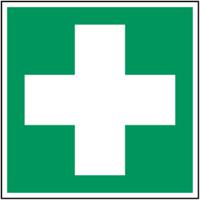 814597 Brady Polyester Green, White First Aid Sign, H200 mm W200mm