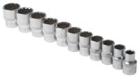 668-5783 RS PRO 12-Piece Metric 3/8 in Standard Socket Set with Ratchet, 12 point