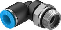 qsl-g38-10-20 Festo QSL Series Elbow Threaded Adaptor, G 3/8 Male to Push In 10 mm, Threaded-to-Tube Connection Style, 132056