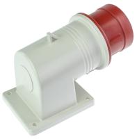 2421697 Scame IP44 Red Wall Mount 3P + N + E Right Angle Industrial Power Plug, Rated At 16A, 415 V