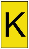 901-10193 HellermannTyton Ovalgrip Slide On Cable Markers, Black on Yellow, Pre-printed "K", 2.5 → 6mm Cable,