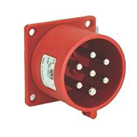 2433297-7 Scame, Optima Seven IP44 Red Panel Mount 6P + E Industrial Power Plug, Rated At 32A, 415 V