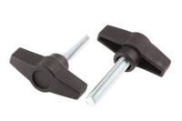 169-317 RS PRO Black Wing Clamping Knob, M8, Threaded Stud