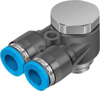 qsylv-g18-6 Festo Y Threaded Adaptor, Push In 6 mm to Push In 6 mm, Threaded-to-Tube Connection Style, 186209