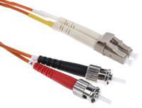 536-7336 RS PRO LC to ST Duplex Multi Mode OM1 Fibre Optic Cable, 62.5/125μm, Orange, 1m