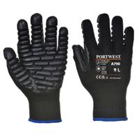 a790bkrxl Portwest Black Elastic, Polyester, Rubber Chloroprene Glove 56 mm