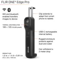 flir-one-edge-pro FLIR ONE EDGE PRO for Smartphones Bluetooth, WiFi Thermal Imaging Camera, 0 → +400 °C, 160 x 120pixel Detector