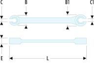4310x11 Facom 43 Series Flare Nut Spanner, 10mm, Metric, Double Ended, 124 mm Overall