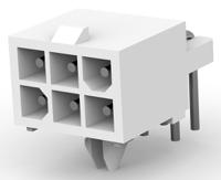 1-770969-0 TE Connectivity Mini-Universal MATE-N-LOK Series Right Angle Through Hole PCB Header, 6 Contact(s), 4.14 mm Pitch, 2