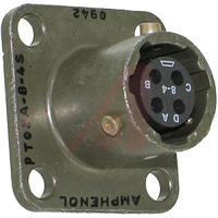 pt02a-8-4s Amphenol Socapex, PT, Copper Alloy 4 Way Panel Mount MIL Spec Circular Connector ReceptacleGreen, Socket Contacts,Shell