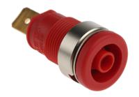 972356101 Hirschmann Test & Measurement Red Female Banana Socket, 4 mm Connector, Tab Termination, 32A, 1000V ac/dc, Gold Plating