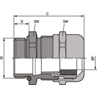 5210305053112750 Lapp SKINTOP Series Nickel Plated Brass Cable Gland Kit, M40 Thread, 19mm min., 28mm max., IP68