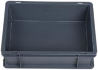 725-9158 RS PRO 10L Grey PP Small Euro Containers, 120mm x 300mm x 400mm