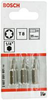 2607001601 Bosch Torx Screwdriver Bit, T8 Tip, 25 mm Overall