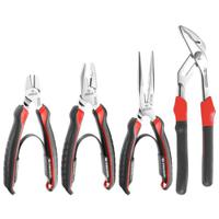 cpea1 Facom 4-Piece Plier Set, Bent, Flat Tip, 160 mm, 185 mm, 200 mm, 250 mm Overall