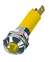 190403z2 CML Innovative Technologies Yellow Panel Mount Indicator, 24V, 8mm Mounting Hole Size, Solder Tab Termination, IP67