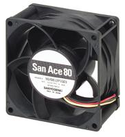 9gv0812p1g031 Sanyo Denki 9GV Series Axial Fan, 12 V dc, DC Operation, 234.5m³/h, 45.6W, 3.8A Max, 80 x 80 x 38mm