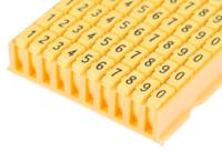 561-03101-wic3-0-9-pa66-ye HellermannTyton WIC3 Snap On Cable Markers, Yellow, Pre-printed "0 → 9", 4.3 → 5.3mm Cable, 561-03101
