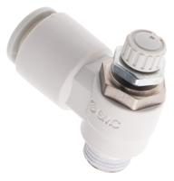 as2201f-01-08s SMC AS Series Threaded Speed Controller, R 1/8 Male Inlet Port x R 1/8 Male Outlet Port x 8mm Tube Outlet Port