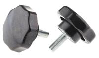686-115 RS PRO Black Multiple Lobes Clamping Knob, M8, Threaded Stud