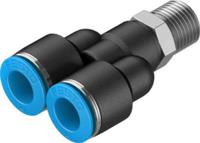 qsy-14-10 Festo Y Threaded Adaptor, Push In 10 mm to Push In 10 mm, Threaded-to-Tube Connection Style, 153144