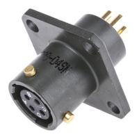 62gb-12e08-04sn Amphenol Limited, 62GB 4 Way Flange Mount MIL Spec Circular Connector Receptacle, Socket Contacts,Shell Size 8, Bayonet