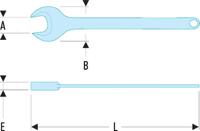 4565 Facom 45 Series Open Ended Spanner, 65mm, Metric, 488 mm Overall