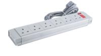 249-4558 RS PRO 2m 6 Socket Type G - British Extension Lead, 230 V ac