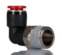 c01470848 Norgren Pneufit C Series Swivel Elbow, R 1/2 to Push In 8 mm, Threaded-to-Tube Connection Style