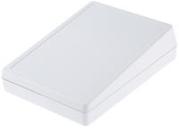 a0514007 OKW DeskCase 138 Series White ABS Desktop Enclosure, Sloped Front, 190 x 138 x 54mm