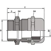 53112545 Lapp SKINTOP Series Metallic Nickel Plated Brass Cable Gland, M40 Thread, 19mm min., 28mm max., IP68