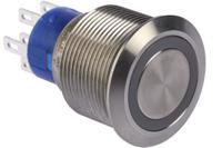 175-9672 RS PRO Illuminated Push Button Switch, Momentary, Panel Mount, 22.2mm Cutout, DPDT, Yellow LED, 250V ac, IP67