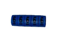 225-2164 RS PRO Slide On Cable Marker, Black on Blue, Pre-printed "6", 3 → 4.2mm Cable
