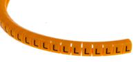 812-1464 RS PRO Snap On Cable Markers, Black on Orange, Pre-printed "L", 4 → 5mm Cable