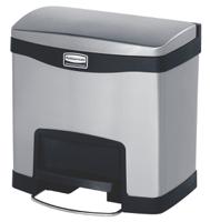 1901982 Rubbermaid Commercial Products Slim Jim 15L Silver Pedal Stainless Steel Waste Bin