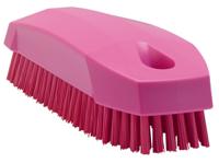64401 Vikan Hard Bristle Pink Scrubbing Brush, 17mm bristle length, PET bristle material