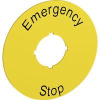 1sfa616915r1005-ktc15-1005 ABB Legend Plate for Use with 70 mm Emergency Stop, Emergency Stop, Stop