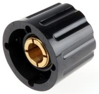 463-8508 RS PRO 21.3mm Black Potentiometer Knob for 6mm Shaft