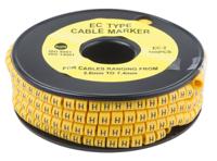 812-0994 RS PRO Slide On Cable Markers, Black on Yellow, Pre-printed "H", 3.6 → 7.4mm Cable