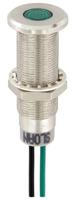 348821g1g81ncl1 Sloan Green Panel Mount Indicator, 5 → 28V, 8.2 x 7.6mm Mounting Hole Size, Lead Wires Termination, IP68