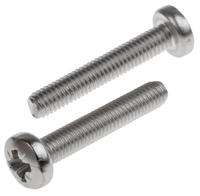 914-1535 RS PRO Pozi M6 Pan A2 304 Stainless Steel Machine Screws DIN 7985 x 35.0mm