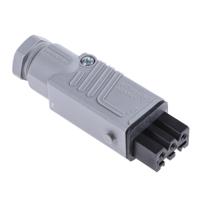 932140106-stak-3-n-grey Hirschmann, ST IP54 Black, Grey Cable Mount 3P + E Heavy Duty Power Connector Socket, Rated At 16A, 250 V, 400 V