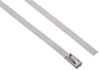 123-5037 RS PRO Cable Tie, Roller Ball, 360mm x 4.6 mm, Silver Stainless Steel, Pk-100