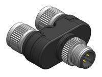 175-2508 RS PRO 4 Pole M12 Plug to 3 Pole M12 Socket Adapter