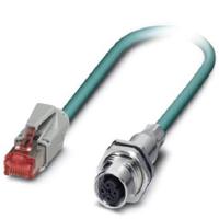 1404206 Phoenix Contact, 1m Cat5e, Blue M12 to Female RJ45 Male, Shielded Shielded, Terminated