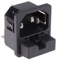 62205315 Schurter C14 Snap-In IEC Connector Male, 10A, 250 V