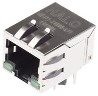 hfj11-2450e-l11rl Halo Electronics FastJack Series Female RJ45 Connector, Through Hole Right Angle 1 Port