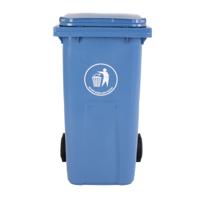 236-4385 RS PRO 120L Blue Flip Polypropylene Dustbin
